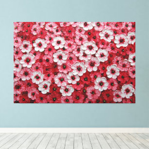 Fleurs rouges, blanches et roses – Art mural à l'i