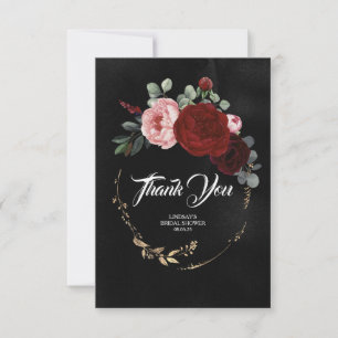 Fleurs rouges bordeaux Merci noir