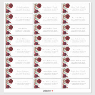 Fleurs rouges bourguignonnes Nom d'hôte Étiquettes