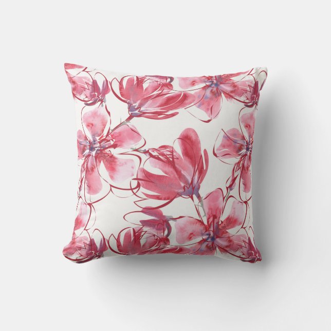 Fleurs rouges Coussin extérieur (Recto)