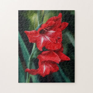 Fleurs rouges Jardin Art Puzzle floral