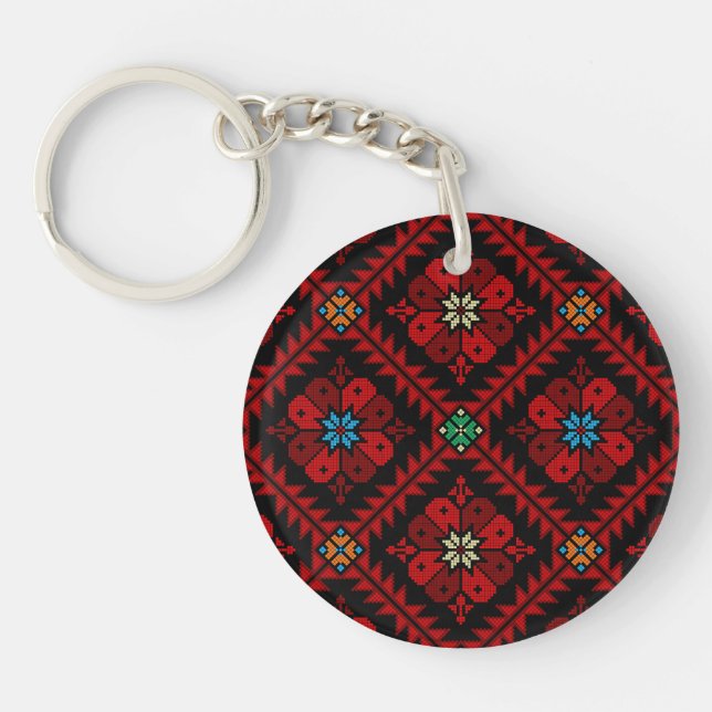 Fleurs rouges Palestine Broderie tatreez Motif (Devant)