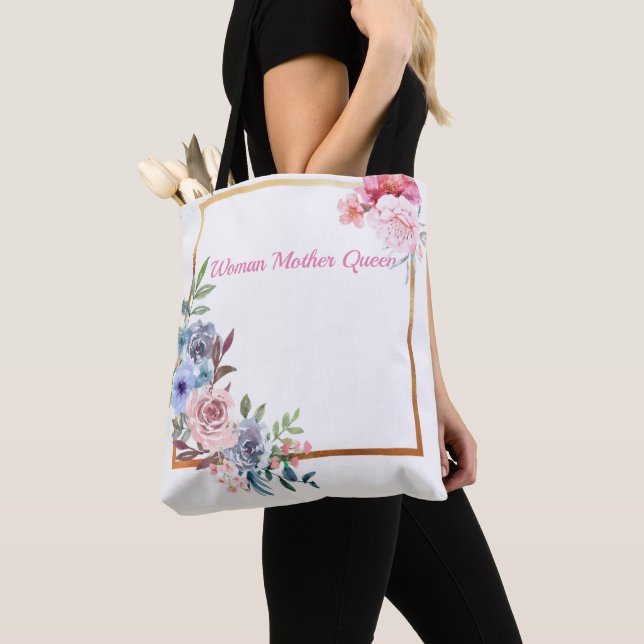 Fleurs rouges ton nom sac fourre-tout (De près)
