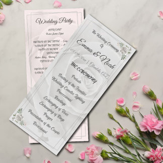 Fleurs Rustiques Dusty White Roses Programme Plat