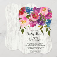 Fleurs Rustiques Rose Bois Invitation à la douche