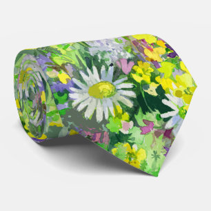 Fleurs sauvages à l'aquarelle artistique cravate