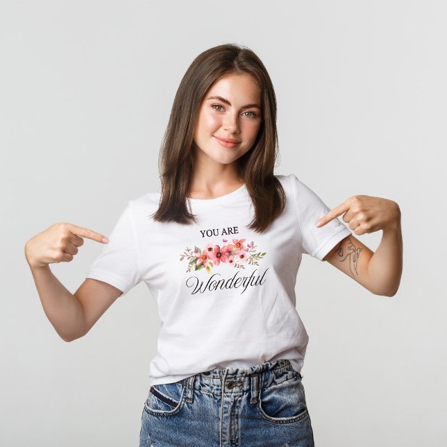 Fleurs sauvages Aquarelle Citation T-shirt (Créateur téléchargé)