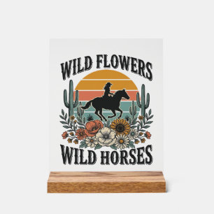 Fleurs sauvages Chevaux sauvages Chemise florale o