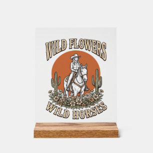 Fleurs sauvages Chevaux sauvages Chemise Western C