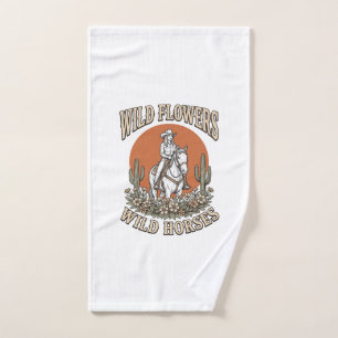 Fleurs sauvages Chevaux sauvages Chemise Western C