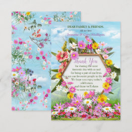 Fleurs sauvages contre un Carte de remerciements B
