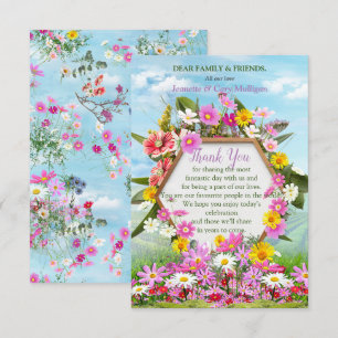Fleurs sauvages contre un Carte de remerciements B