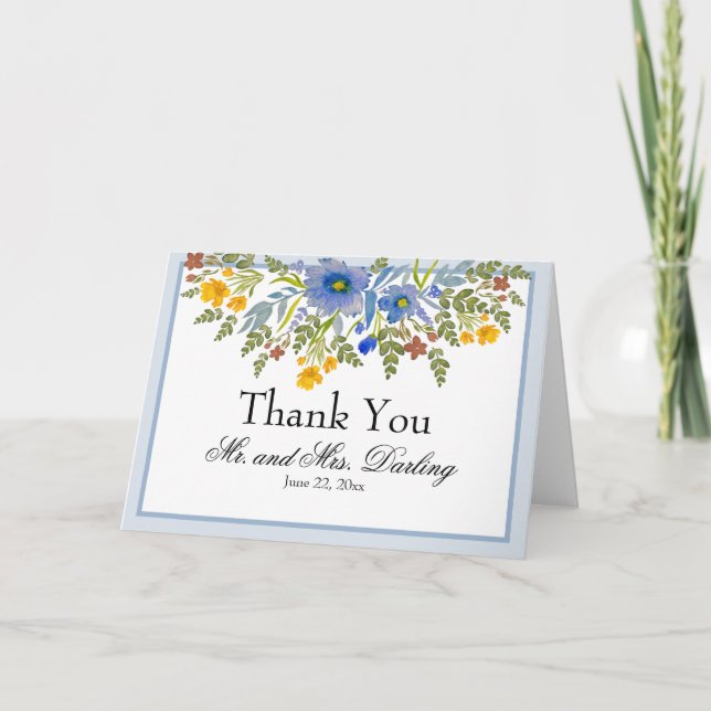 Fleurs sauvages dans les Cartes de remerciements d (Devant)