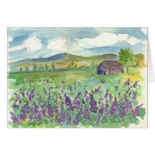 Fleurs sauvages d'aquarelle violet Lupine Field