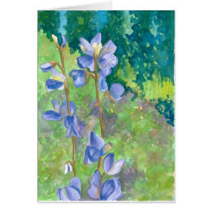 Fleurs sauvages d'aquarelle violet Lupines