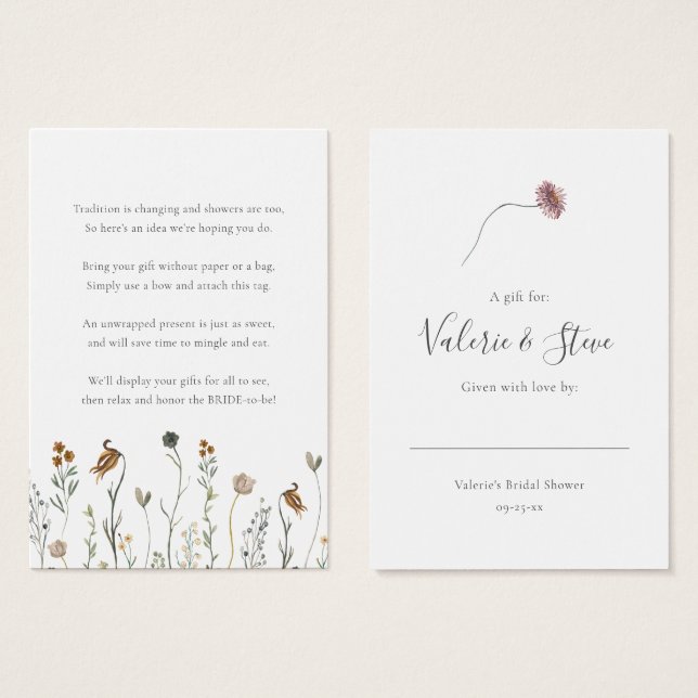 Fleurs sauvages d'automne No Wrap Douche d'afficha (Devant & derrière)