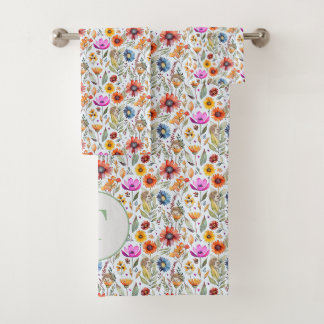 Fleurs sauvages doux et adorables et Motif de héri