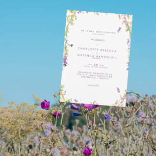 Fleurs sauvages en Faire-part de mariage de lavand