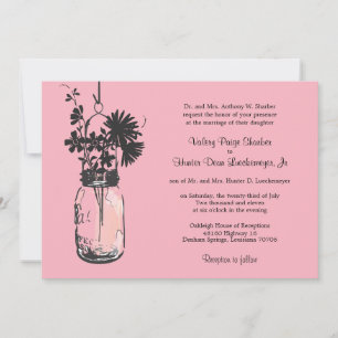Fleurs sauvages et mariage Mason Jar Invitations