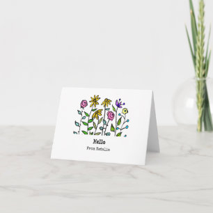 Fleurs sauvages jaune violet Personnalisé Retro Bo