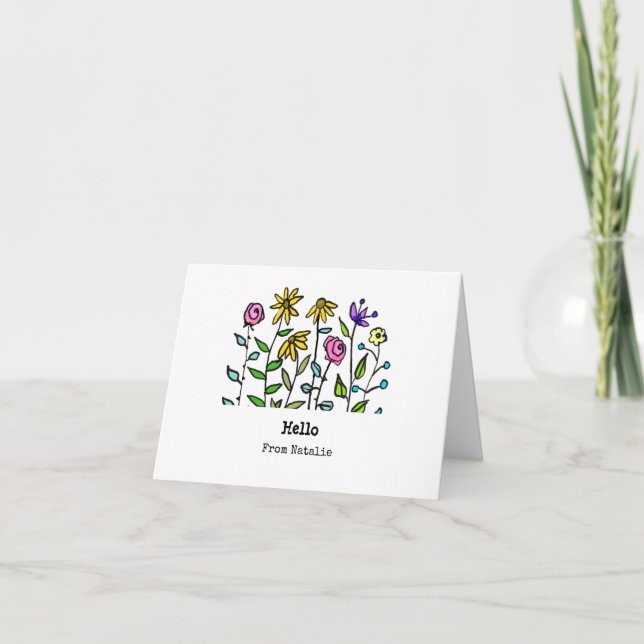 Fleurs sauvages jaune violet Personnalisé Retro Bo (Devant)