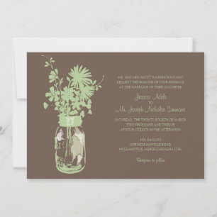 Fleurs sauvages & Mason Jar Mariage Invitations
