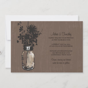 Fleurs sauvages & Mason Jar Mariage Invitations