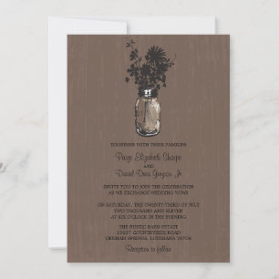 Fleurs sauvages & Mason Jar Mariage Invitations