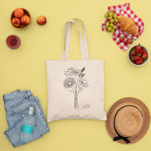 Fleurs sauvages minimales, Sac fourre-tout bohémia