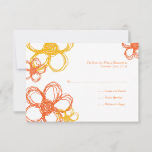 Fleurs sauvages orange et jaune Mariage RSVP