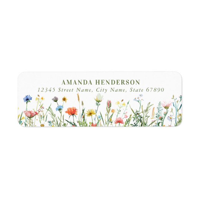 Fleurs sauvages Retourner les étiquettes d'adresse (Devant)
