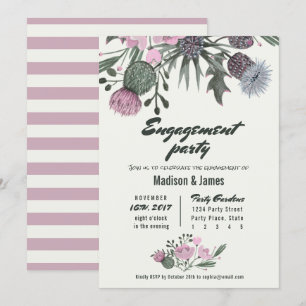Fleurs sauvages rose Cartes d'invitation pour