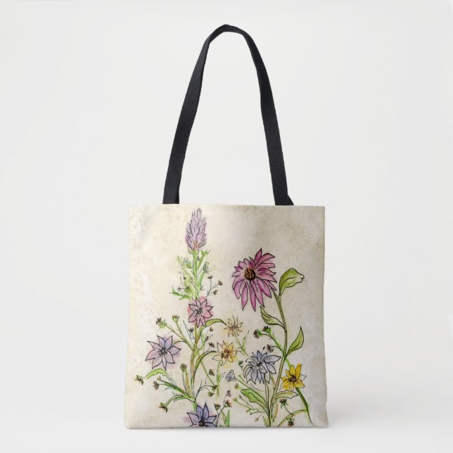 Fleurs sauvages sauvages en Sac fourre-tout (Devant)