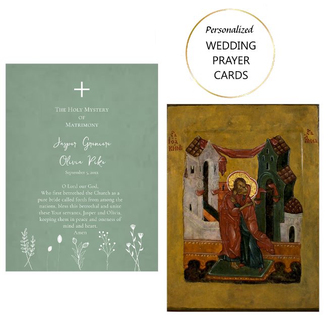 Fleurs sauvages sur la carte de prière Mariage Arr (Créateur téléchargé)