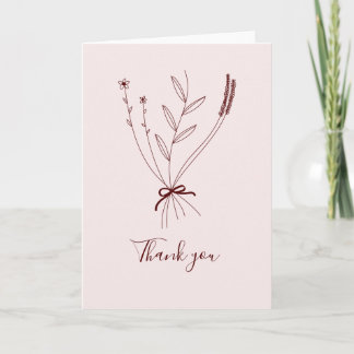 Fleurs simples Carte de remerciements pliée élégan