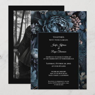 Fleurs sombres et sombres Photo Invitation de mari
