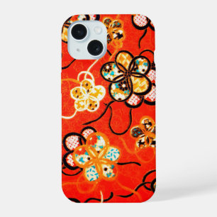 FLEURS STYLISÉES, RUBANS NOIRS BLANCS ROUGE ÉCLAIR