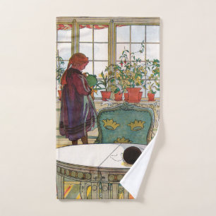 Fleurs sur le rebord de fenêtre par Carl Larsson