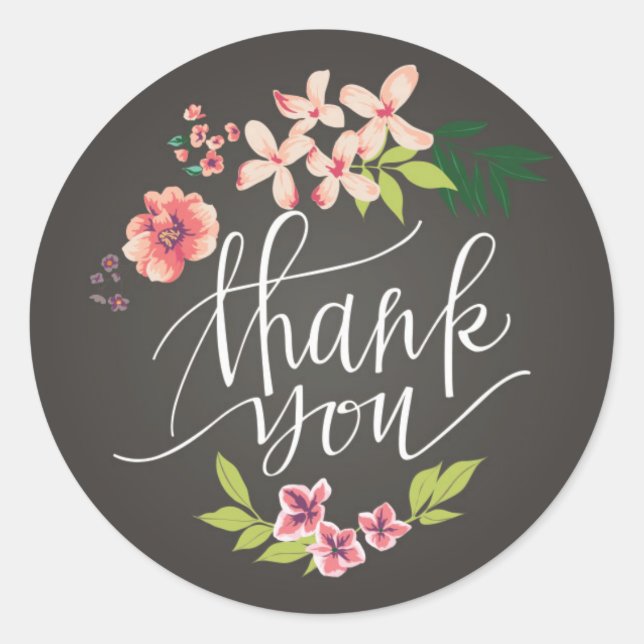Fleurs sur Sticker en Merci de tableau noir (Devant)