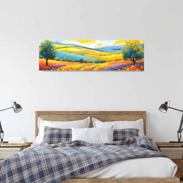 "Fleurs Tranquilles" weite Landschaft Provence Leinwanddruck (Insitu (Schlafzimmer))