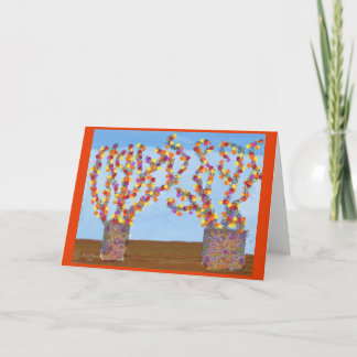 Fleurs très vives, joyeuses, carte de voeux