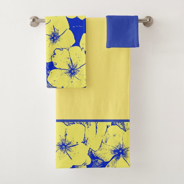 Fleurs tropicales bleues jaunes (En situation)