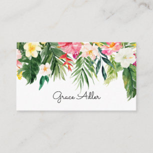 Fleurs tropicales Carte de visite aquarelle