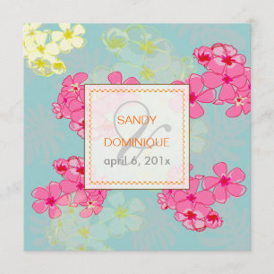 Fleurs tropicales colorées/feuillage Invitations