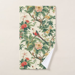 Fleurs tropicales colorées Oiseaux