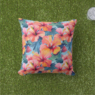 Fleurs tropicales Coussins à Accent Extérieur