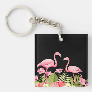 Fleurs tropicales et design de flamants roses