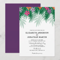 Fleurs tropicales et Faire-part de mariage de bran