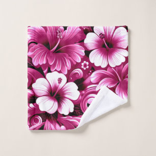 Fleurs tropicales hawaïennes motif rose hibiscus