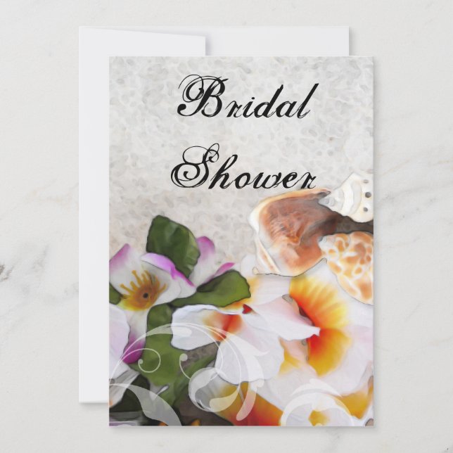 Fleurs tropicales Invitations de douche nuptiale (Devant)